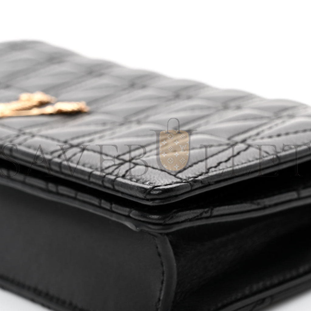 VERSACE NAPPA QUILTED VIRTUS CLUTCH BAG BLACK (20*11*4cm) VERSACE NAPPA QUILTED VIRTUS CLUTCH BAG BLACK (20*11*4cm)