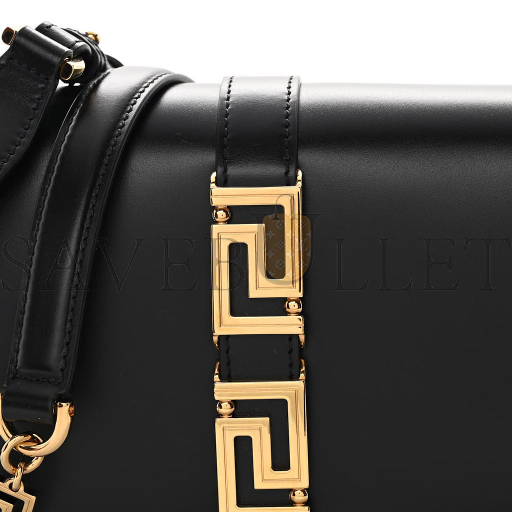 VERSACE CALFSKIN MEDIUM GRECA GODDESS SHOULDER BAG BLACK (24*15*6cm) VERSACE CALFSKIN MEDIUM GRECA GODDESS SHOULDER BAG BLACK (24*15*6cm)