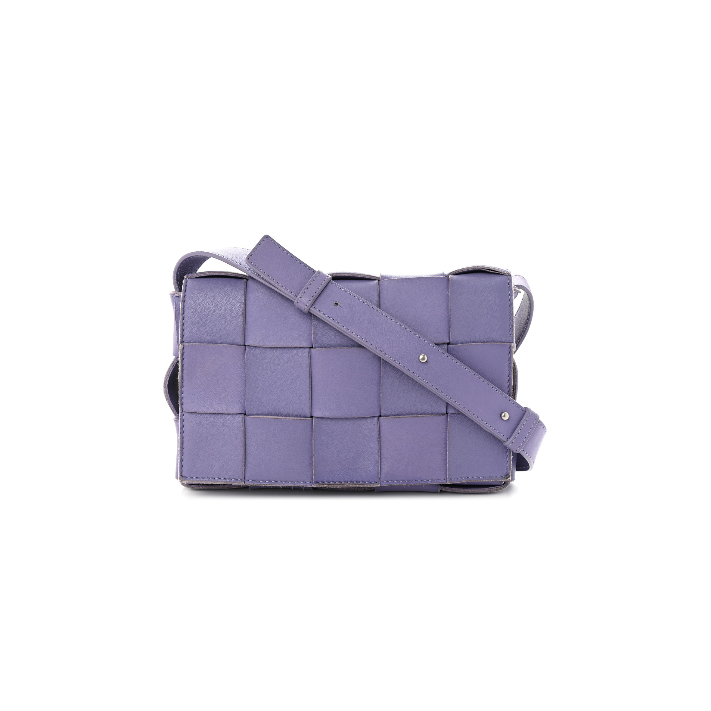 BOTTEGA VENETA LAMBSKIN INTRECCIO CASSETTE CROSSBODY BAG WISTERIA (23*15*5.5cm)