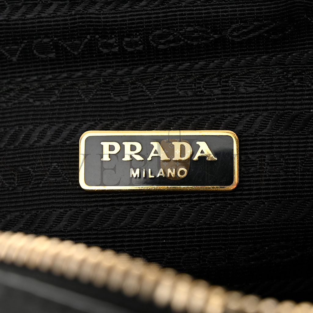 PRADA VITELLO DAINO MINI CAMERA CROSSBODY BLACK (16*10*6cm)