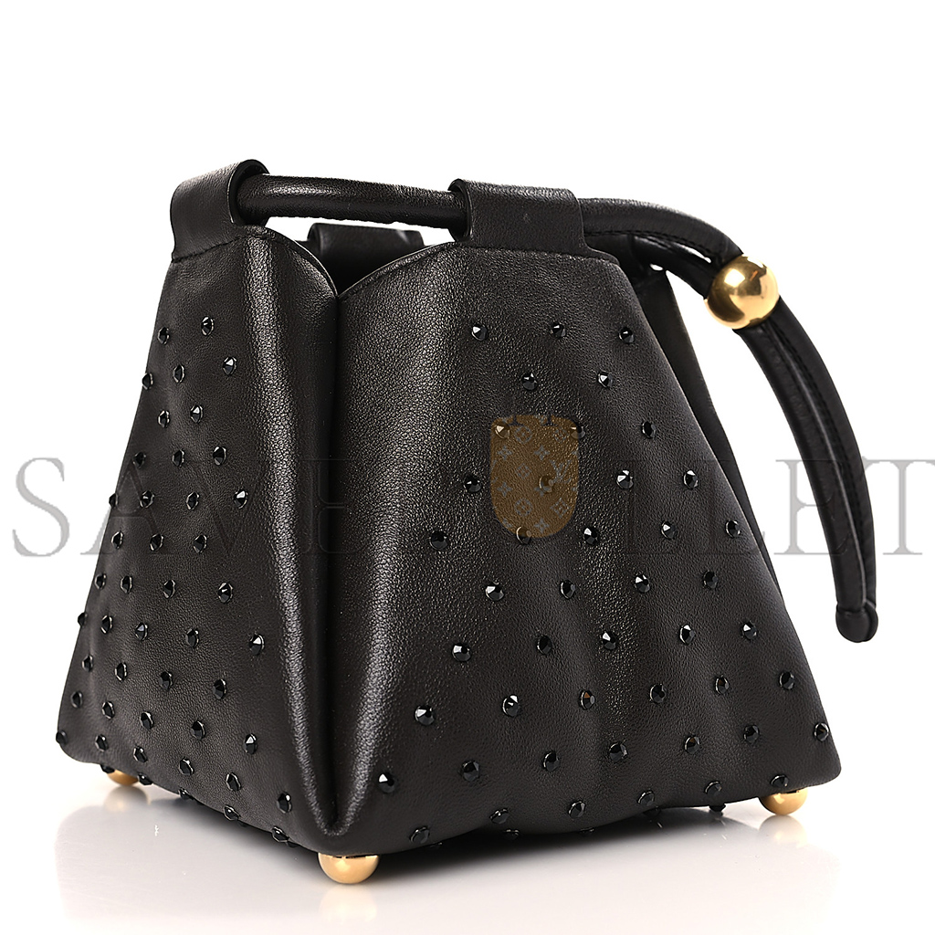 BOTTEGA VENETA NAPPA STRASS PYRAMID BAG FONDANT  (15*15*13cm)