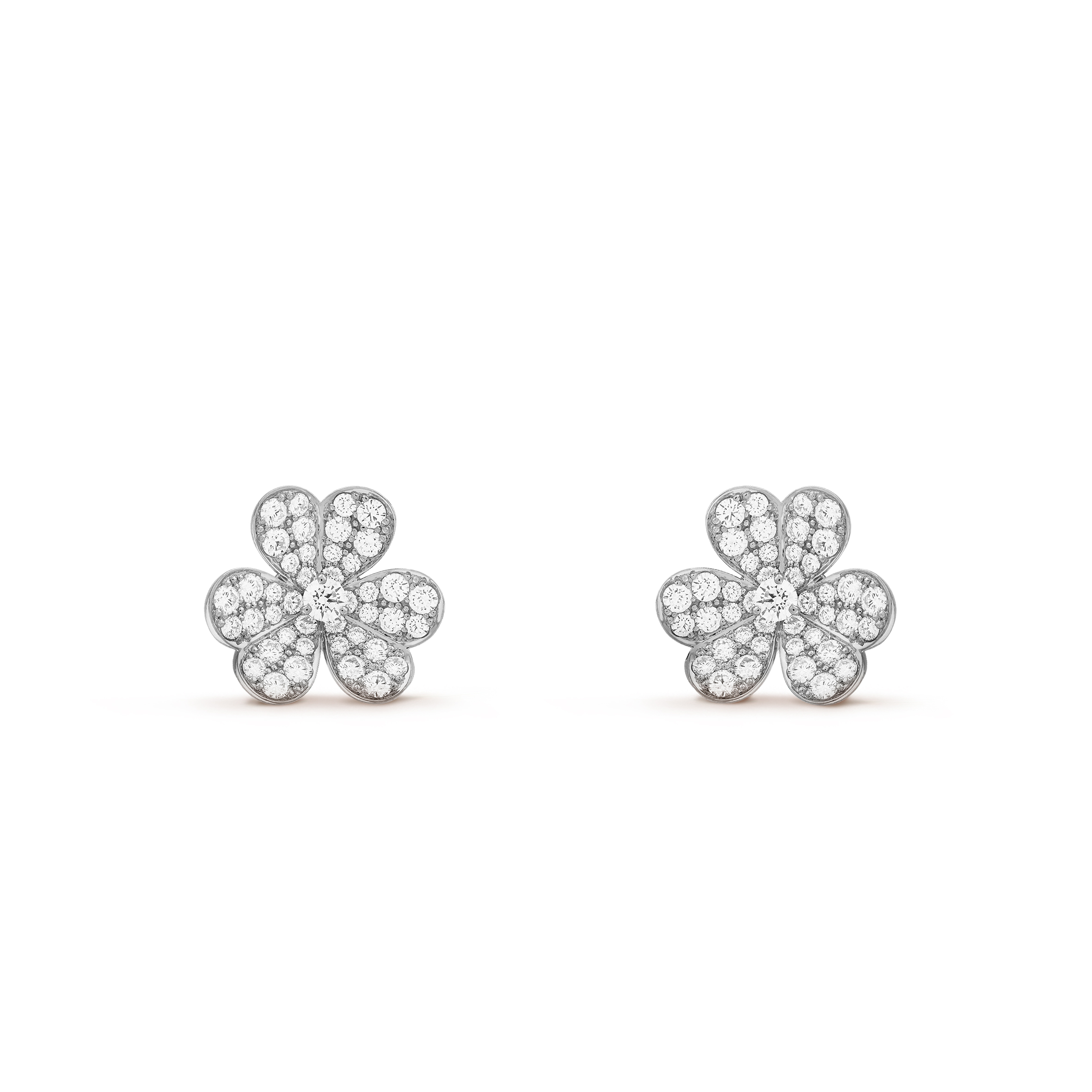 VAN CLEEF ARPELS FRIVOLE EARRINGS, SMALL MODEL - WHITE GOLD, DIAMOND  VCARB65800