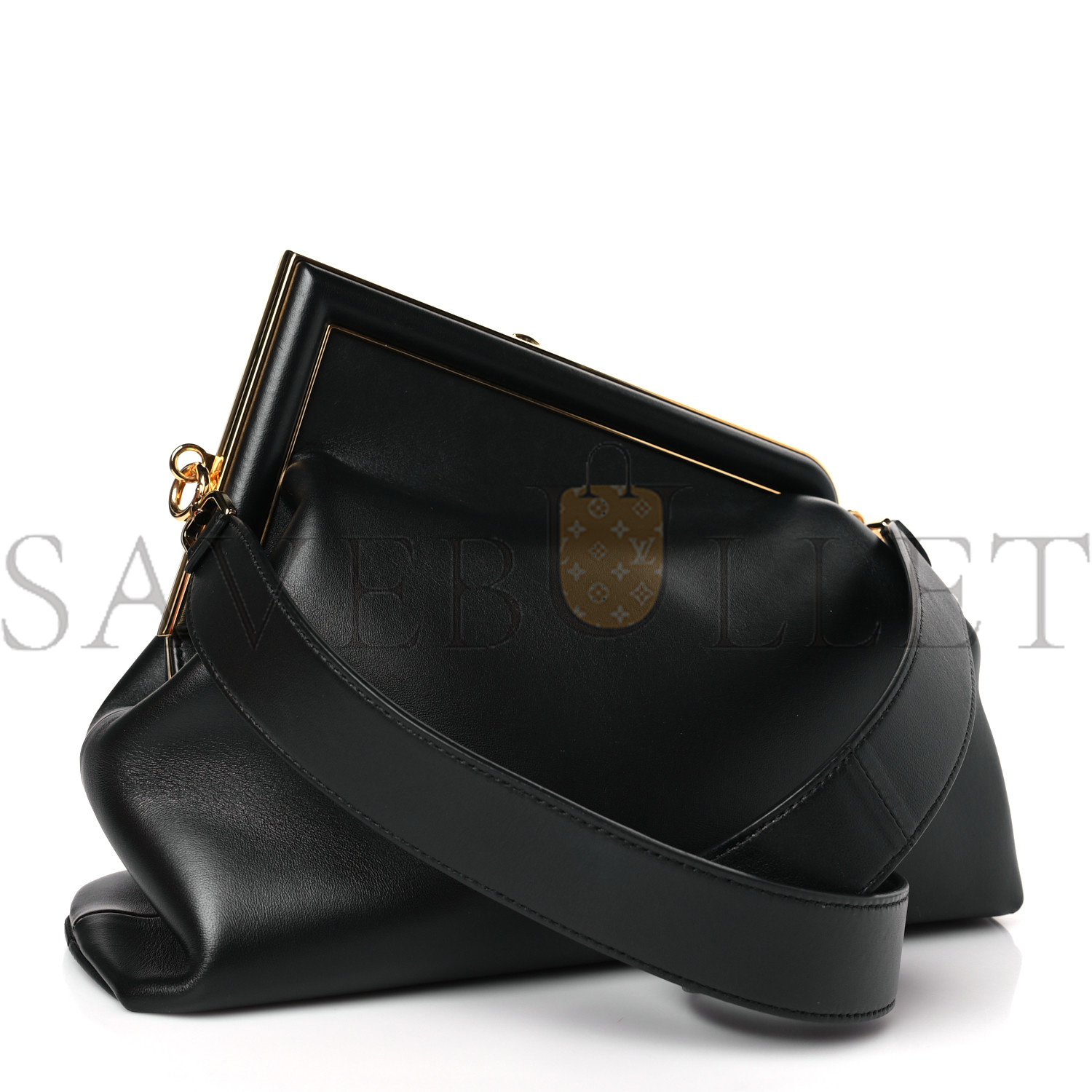 FENDI SHINY NAPPA MEDIUM FENDI FIRST BLACK (31*25*11cm)