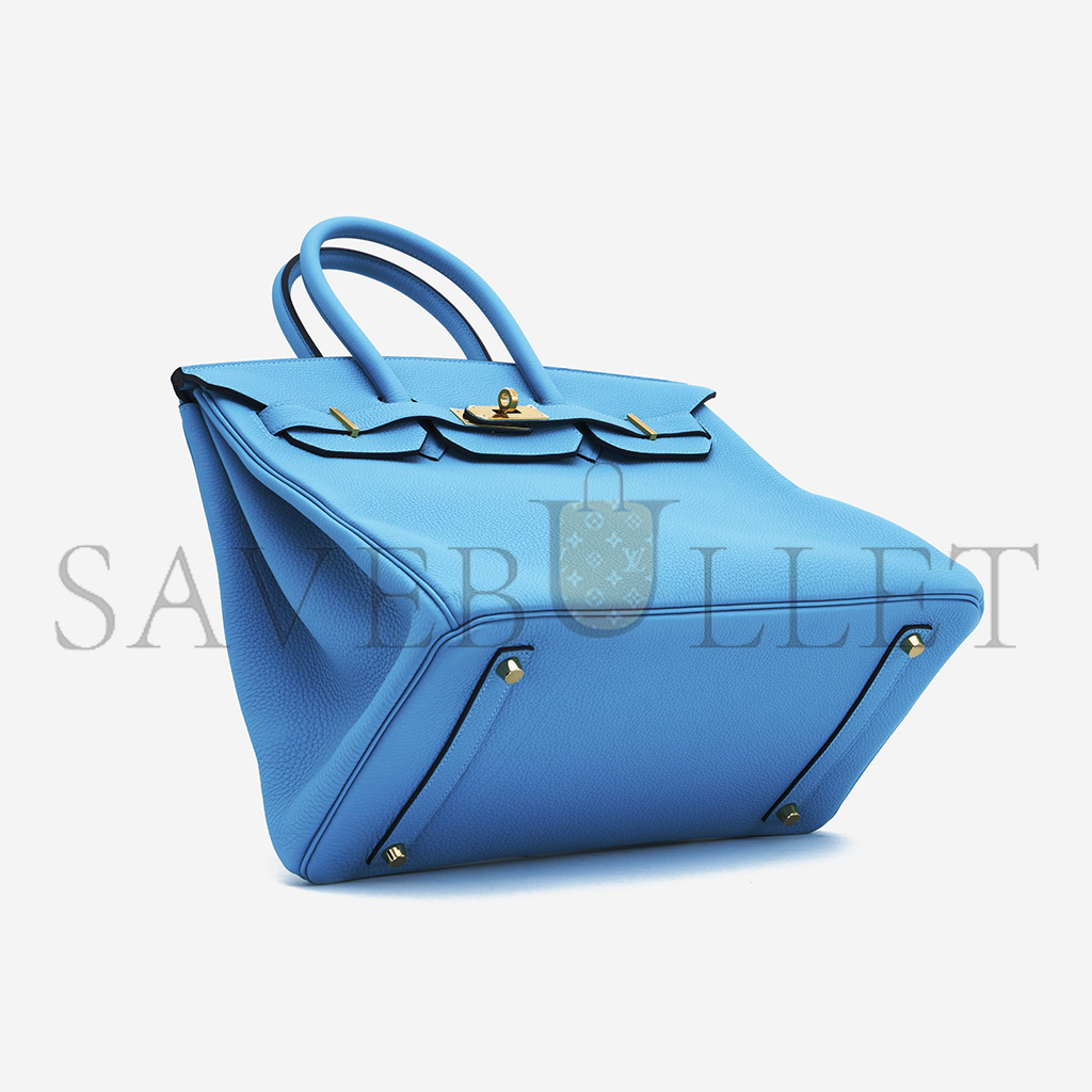 HERMÈS MASTER BIRKIN 25 TOGO LEATHER BLUE GOLD BUCKLE BAG MSBK2300910 (25*20*13cm)