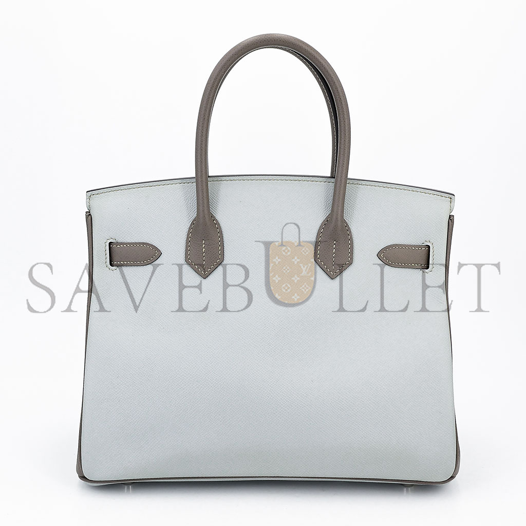 HERMÈS MASTER BIRKIN 25 PEARL GREY GOATSKIN WITH ELEPHANT GREY GOLD BUCKLE 3643937200 (25*20*13cm)