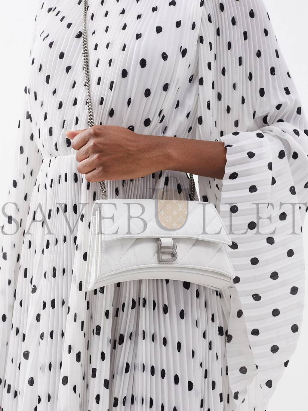 BALENCIAGA WHITE CRUSH S QUILTED CREASED-LEATHER CROSS-BODY BAG MATCHESFASHION US (21.5*11*5cm)