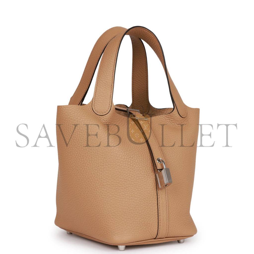 HERMES PICOTIN LOCK 18 CHAI CLEMENCE PALLADIUM HARDWARE (18*13*18cm)