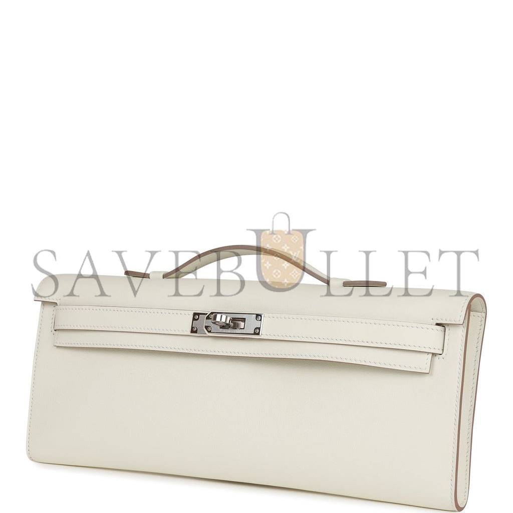 HERMES KELLY CUT MUSHROOM SWIFT PALLADIUM HARDWARE (30*12*3cm)