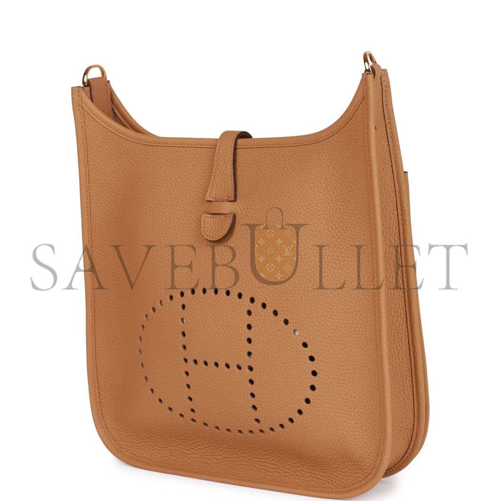 HERMES EVELYNE III PM BISCUIT CLEMENCE GOLD HARDWARE (29*30*7cm)