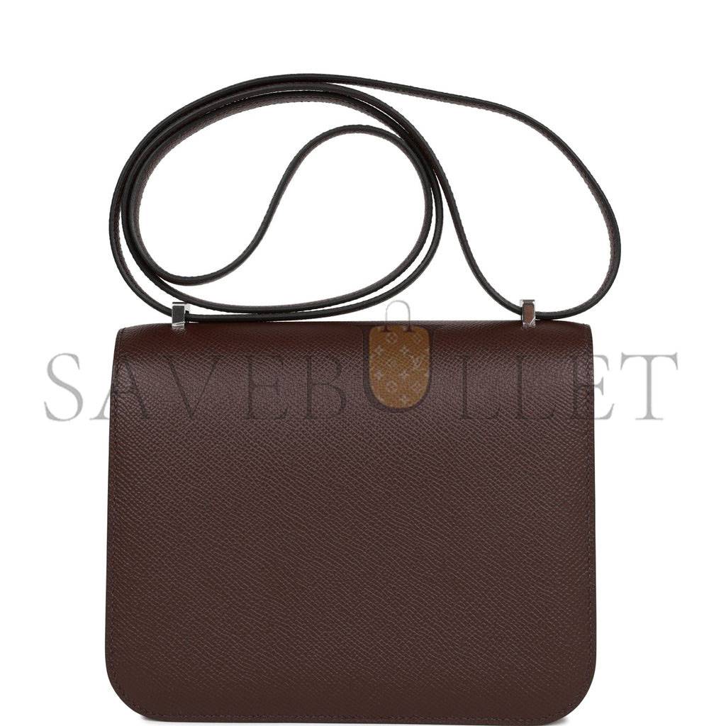 HERMES CONSTANCE 18 ROUGE SELLIER EPSOM PALLADIUM HARDWARE 39835891728478 (18cm)