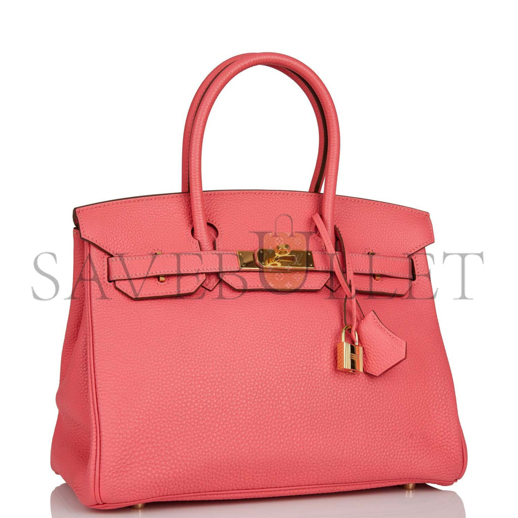 HERMES BIRKIN 30 ROSE LIPSTICK TOGO GOLD HARDWARE (30cm)