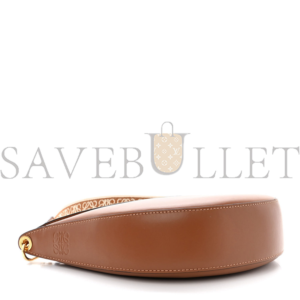 LOEWE SATIN CALFSKIN JACQUARD LUNA BAG PECAN (28*14*6cm)