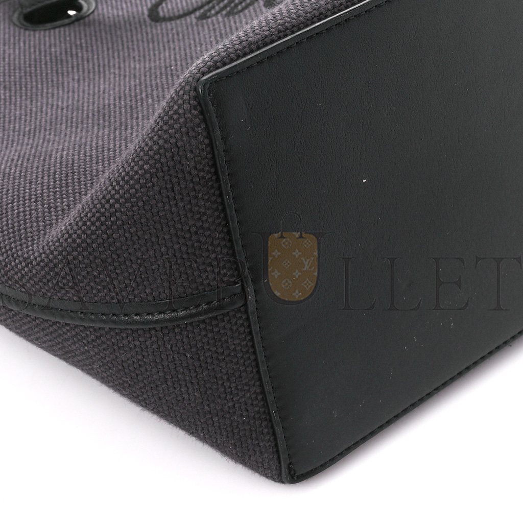 LOEWE CANVAS CALFSKIN MEDIUM ANAGRAM TOTE ANTHRACITE (32*30*17cm)