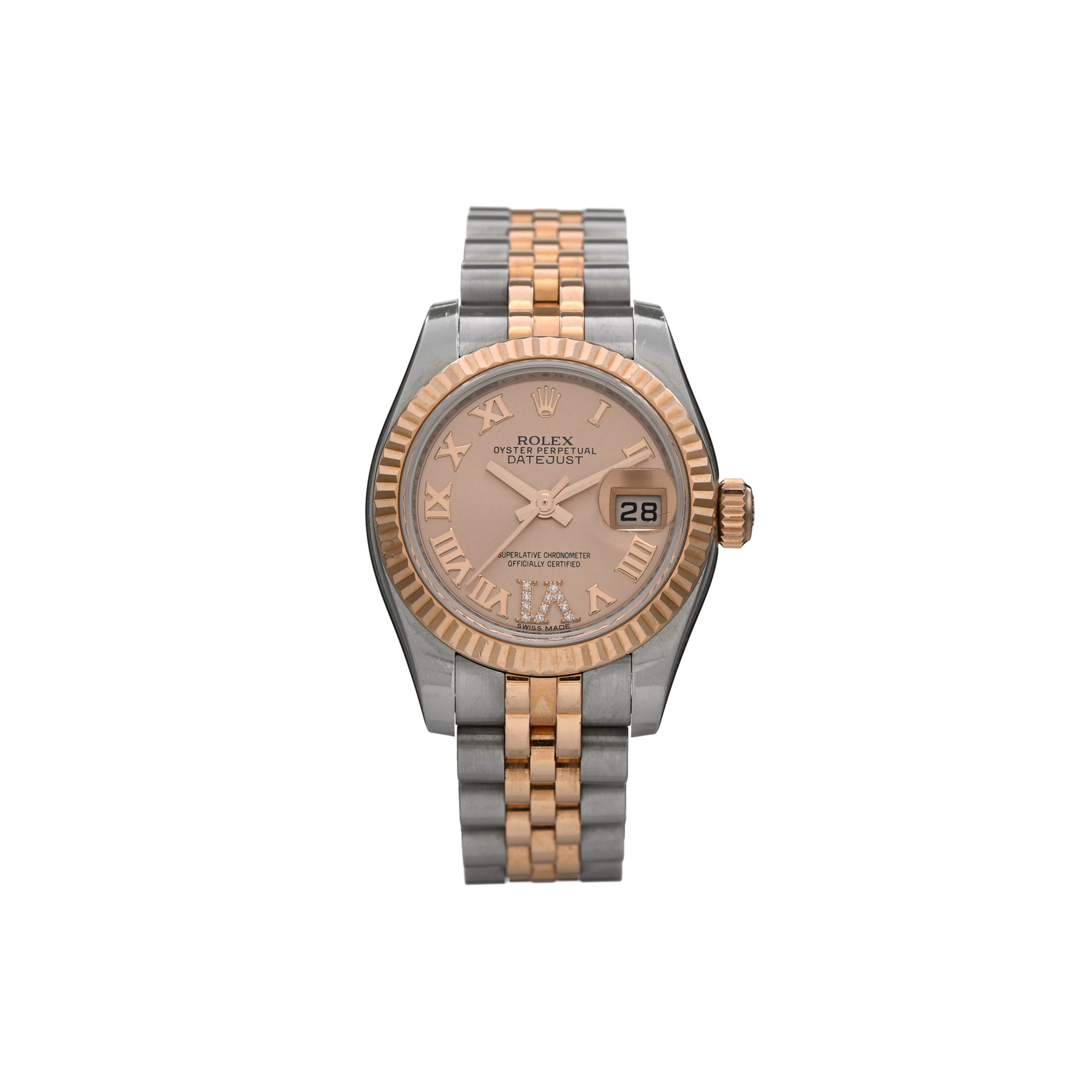 ROLEX STAINLESS STEEL 18K EVEROSE GOLD DIAMOND 26MM OYSTER PERPETUAL DATEJUST WATCH PINK ROMAN 179171 ROLEX STAINLESS STEEL 18K EVEROSE GOLD DIAMOND 26MM OYSTER PERPETUAL DATEJUST WATCH PINK ROMAN 179171