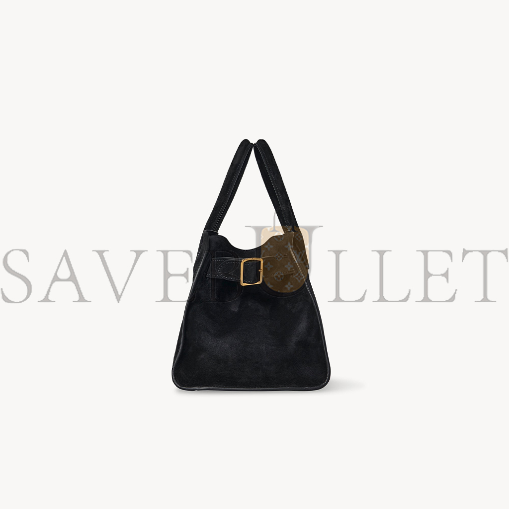 THE ROW SOFT MARGAUX 10 BAG IN SUEDE BLACK W1190L25BLSG (25*18*19cm)