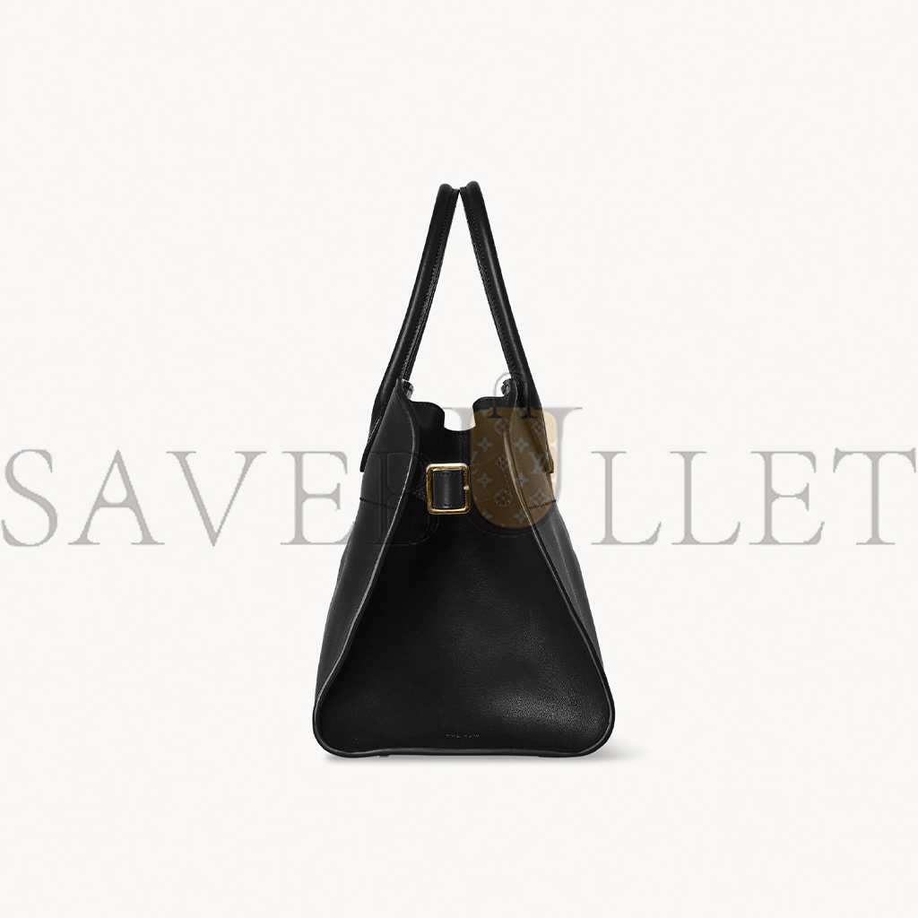 THE ROW SOFT MARGAUX 12 BAG IN LEATHER BLACK W1586L72BLSG (30*23*19cm)