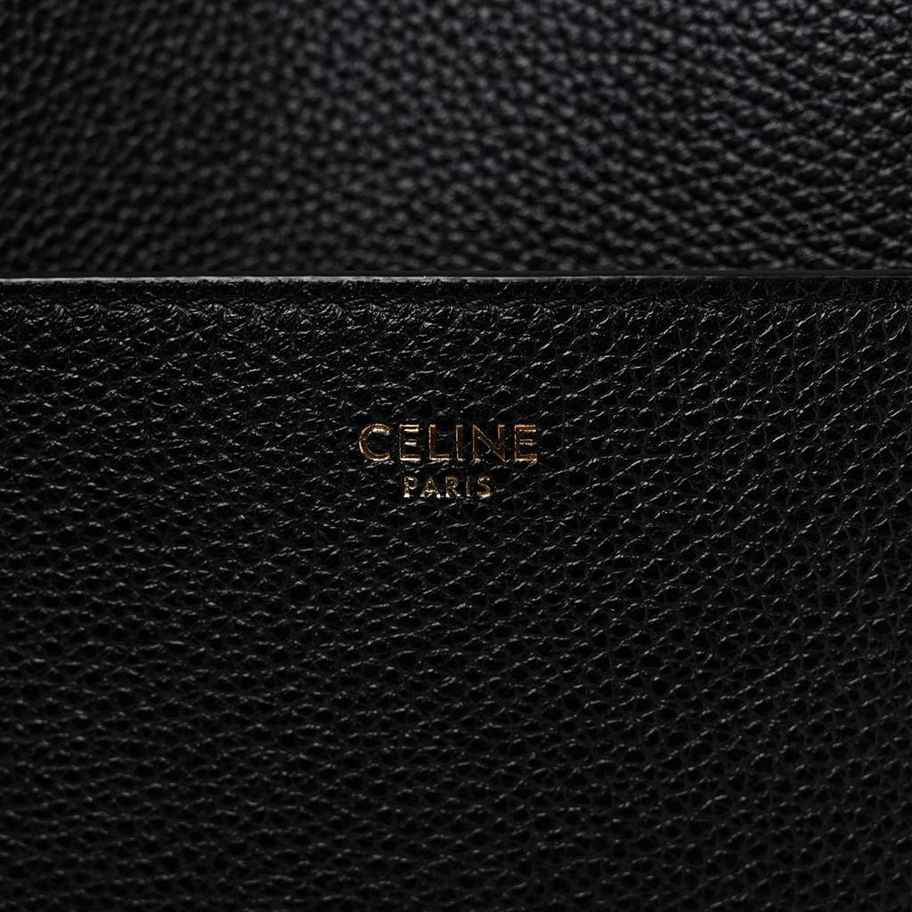 CELINE SOFT GRAINED CALFSKIN SANGLE BUCKET BAG BLACK (32*22*17cm)