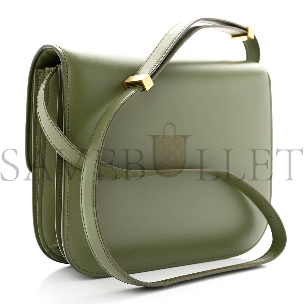 CELINE BOX CALFSKIN CLASSIC BOX MEDIUM FLAP BAG ARMY GREEN (23*18*6cm)