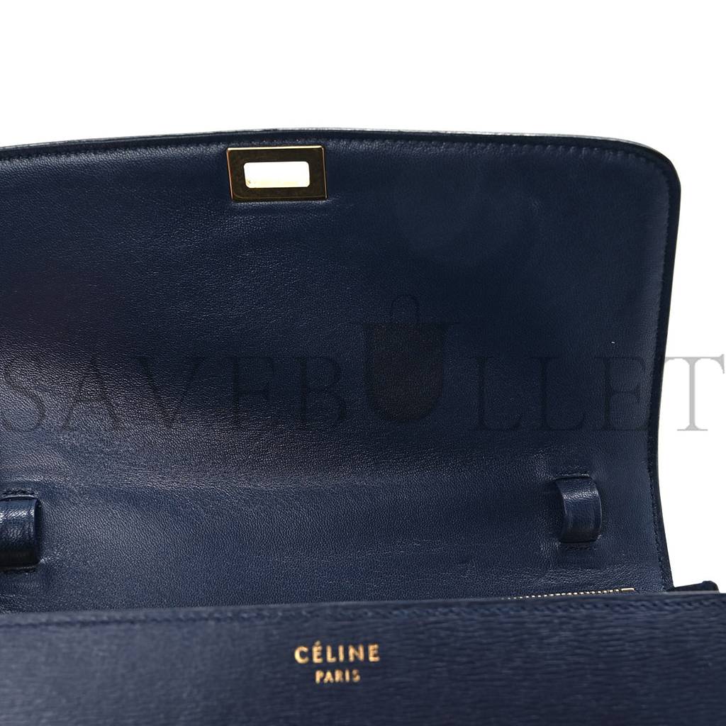 CELINE LIEGE CALFSKIN MEDIUM CLASSIC BOX FLAP BAG DARK BLUE (23*18*6cm) CELINE LIEGE CALFSKIN MEDIUM CLASSIC BOX FLAP BAG DARK BLUE (23*18*6cm)