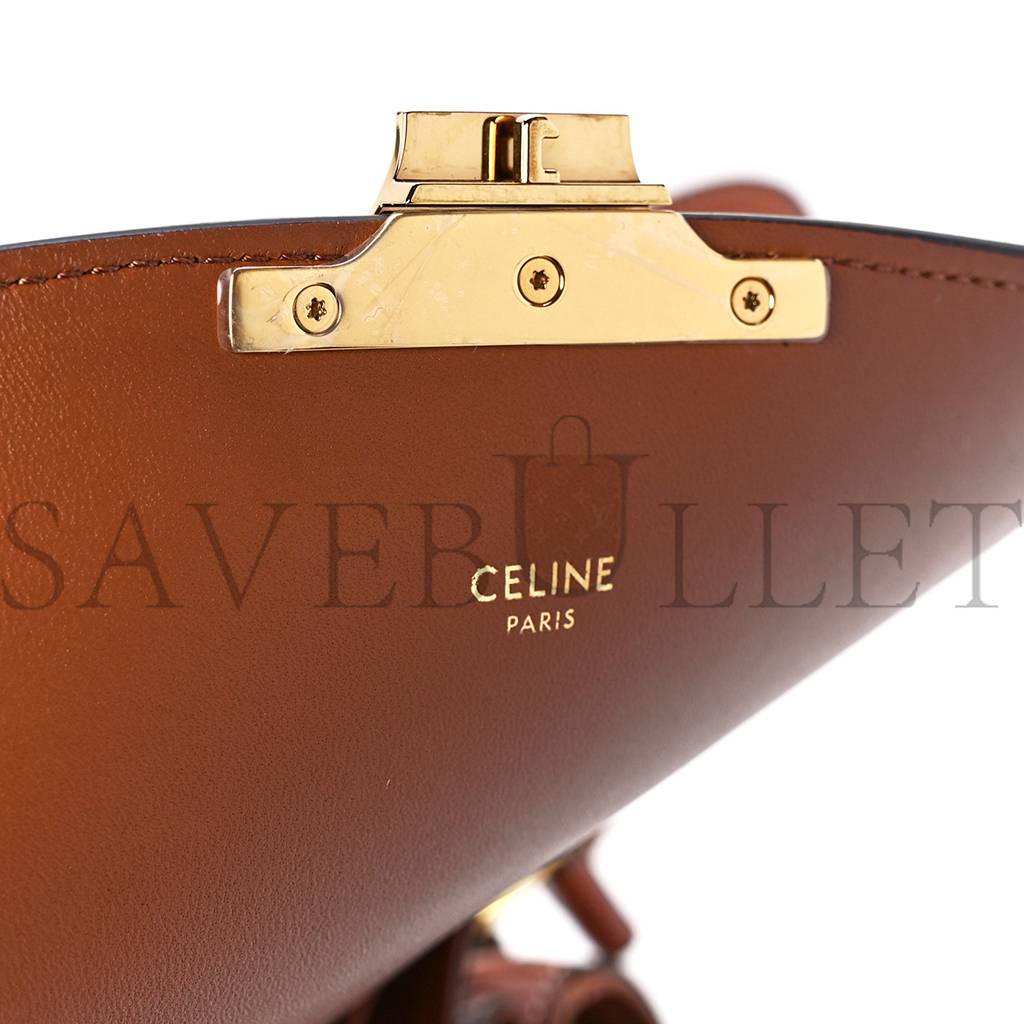 CELINE TRIOMPHE CANVAS CALFSKIN MEDIUM TRIOMPHE BAG TAN (22*15*6cm)