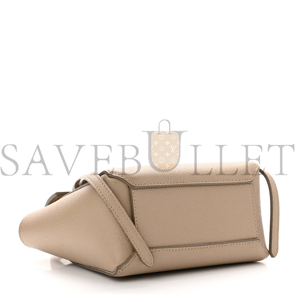 CELINE GRAINED CALFSKIN NANO BELT BAG LIGHT TAUPE (20*18*10cm)