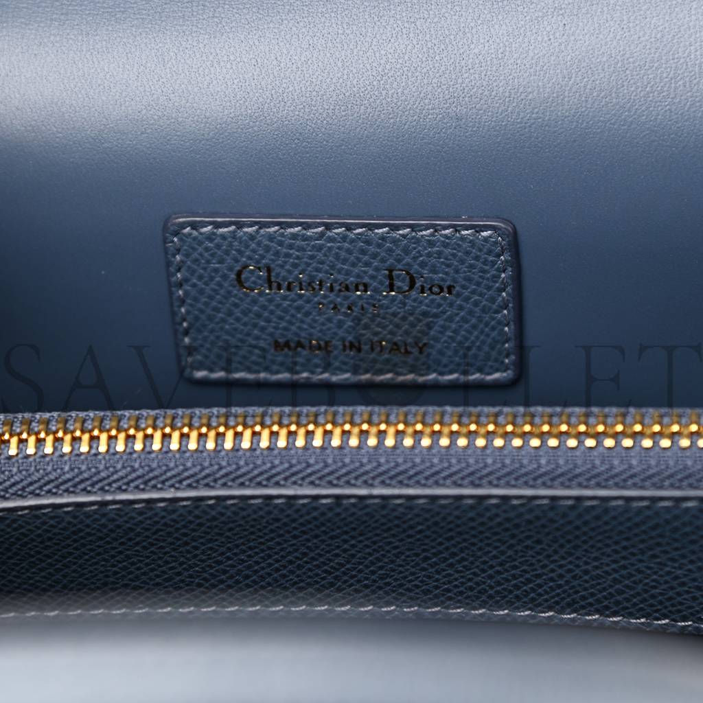 DIOR GRAINED CALFSKIN LARGE ST. HONORE TOTE BLUE (30*21*12.1cm)